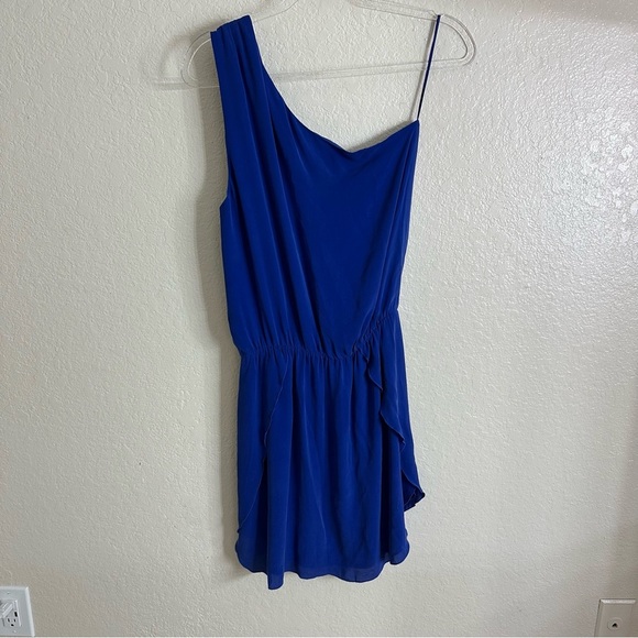 Michelle Mason Blue Silk One-Shoulder Dress size S - Picture 10 of 10